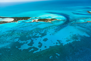 Aerial view, Exuma, Bahamas, America