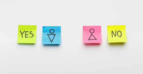 Concept of discrimination between men and women in recruitment.