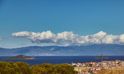 Fototapeta premium Views of Ayvalik town onCunda island at Aegean side of Turkey