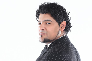 Obraz premium closeup.portrait of a successful businessman.isolated on a white