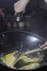 cooking in the kitchen