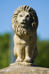 Lion statue on a sunny day