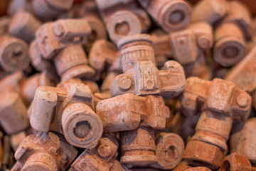Photo camera made of chocolate. Christmas market Germany NRW Bonn 20.12.2018