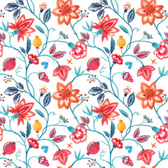 Watercolor floral vector pattern