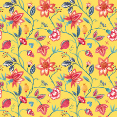 Watercolor floral vector pattern