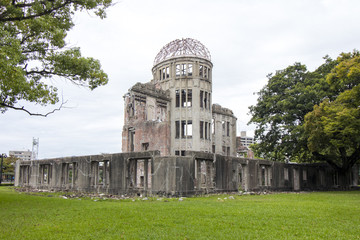 Hiroshima Peace memorial view from the back
