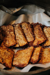 grilled tempe on plate