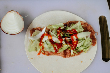 kebab with chicken and vegetables