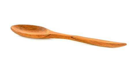 Empty Wood spoon on white background