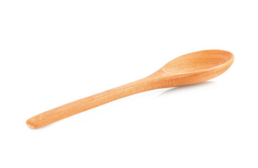 Empty Wood spoon on white background