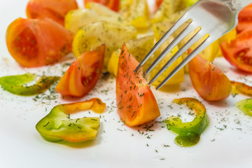 Tomatoes and fork