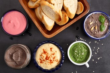 Humus and bread.