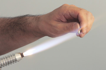 Flame from blowtorch
