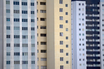 Windows of three different buildings