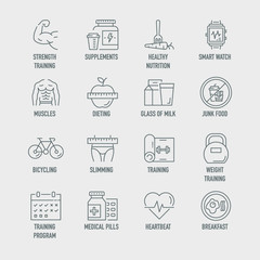 Fitness And Gym Icon Set