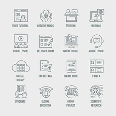 Online Education Icon Set