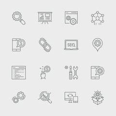 SEO And Web Settings Icon Set