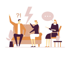 Family psychologist - modern vector flat design style illustration