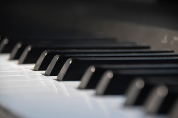 Klavier, Tasten, Schwarz, Weiß, Bokeh, Musik, Seite, Menge
