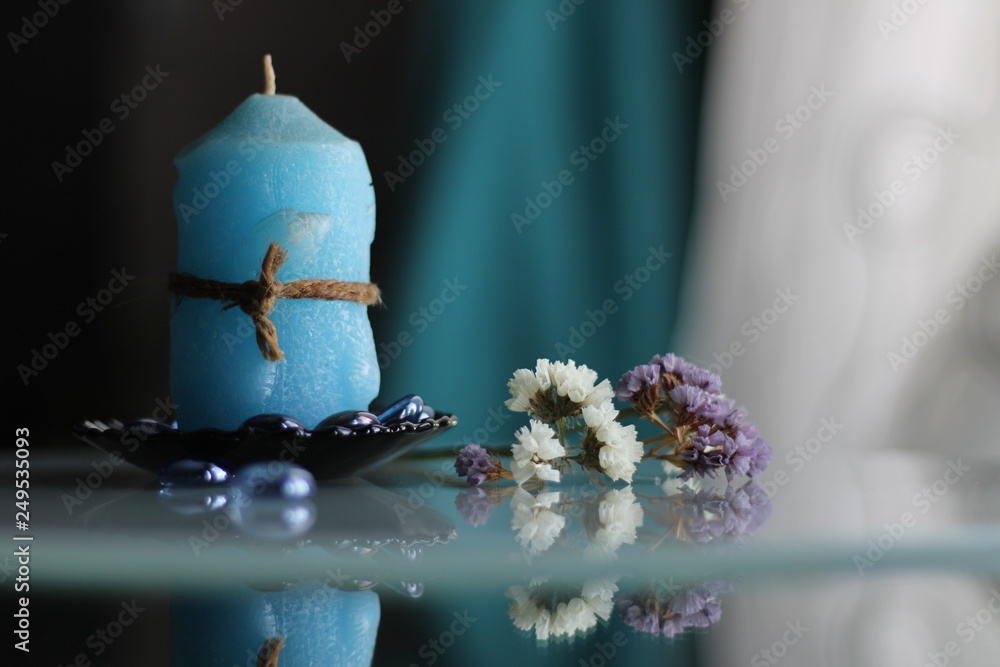 Wall mural still life flowers on the table with a beautiful background for the holiday