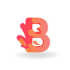 B logo letter with blue gradient color and glow style