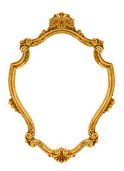 Vintage gilded frame isolated on white background, including clipping path