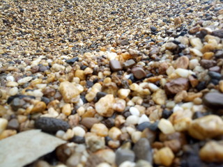 Small gravel, colorful river gravel used in flooring.