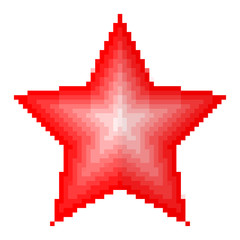 Pixel art design of a Star icon. Vector illustration.