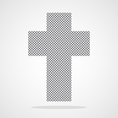 Pixel art design of Christian Cross. Vector illustration.