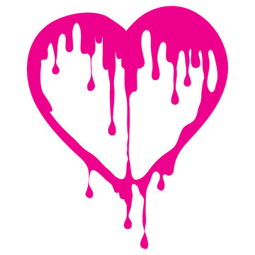 Hot Pink Dripping Heart