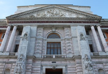The architectural design of the southern facade. Mikhailovsky Castle. St. Petersburg.