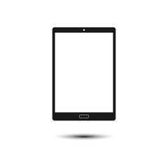 Tablet icon on white background. Vector illustration, flat design.