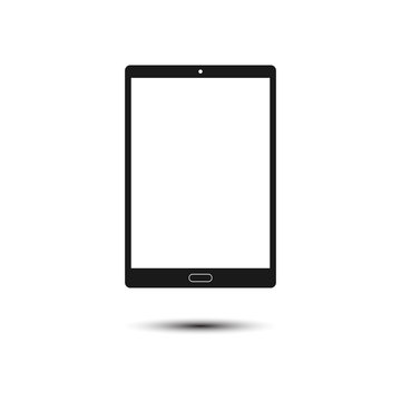 Tablet icon on white background. Vector illustration, flat design.