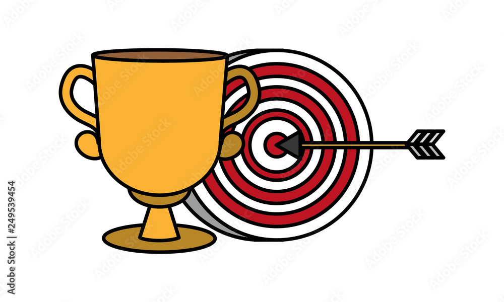 Canvas Prints trophy and target arrow strategy