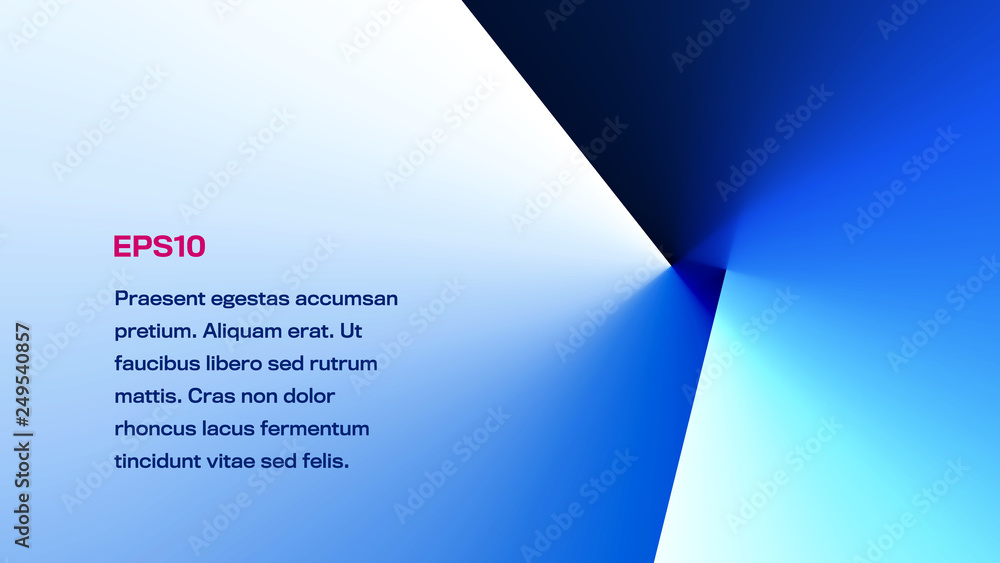 Wall mural abstract light and shade texture with angle gradient effect in blue tones. aspect ratio 16:9. eps 10