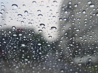 drops of water on glass
