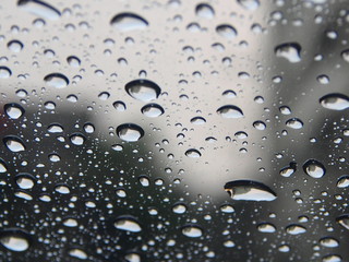 water drops on blue background