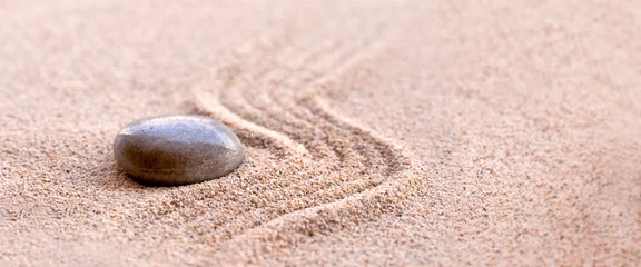 Printed roller blinds Stones in the sand Zen stone and sand, panoramic zen still life