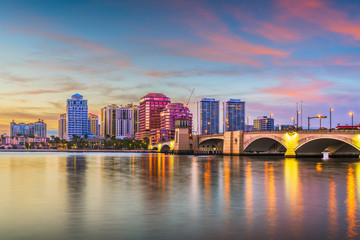 West Palm Beach, Florida, USA downtown skyline