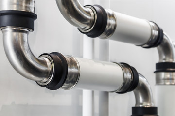 ceramic-metal pipes, couplings and fittings. Plumbing, fixing pipes and fittings for connection of water or gas systems