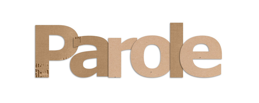 parole  text in white background