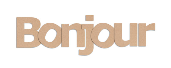 bonjour label in white background © nali