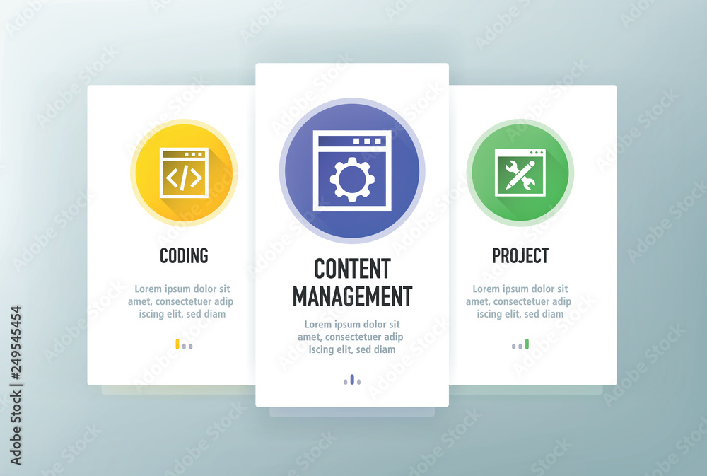 Poster web design and development icon concept