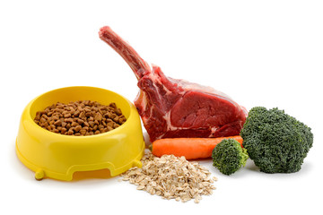 Bowl of dry pet food