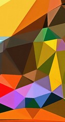 Fototapeta premium Abstract polygonal background. Triangles texture. Geometric modern art. Futuristic simple painting on canvas. Pattern for design. Backdrop template. Low poly concept artwork. Decorative elements. 