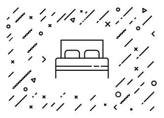 Couple Bed Icon Concept