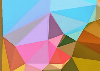 Fototapeta premium Abstract polygonal background. Triangles texture. Geometric modern art. Futuristic simple painting on canvas. Pattern for design. Backdrop template. Low poly concept artwork. Decorative elements. 
