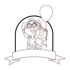 grandmother and granddaughter balloon banner