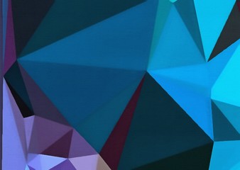 Obraz premium Abstract polygonal background. Triangles texture. Geometric modern art. Futuristic simple painting on canvas. Pattern for design. Backdrop template. Low poly concept artwork. Decorative elements. 