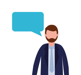 business man speech bubble talk